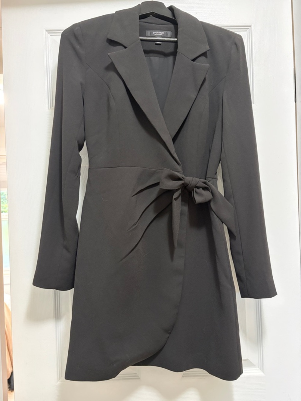 Ever New Black Long Sleeve Wrap Dress with Tie Waist